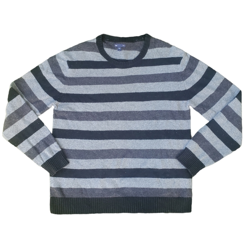 Emo Alternative 90s Grunge Baggy Striped Sweater Sweatshirt Stripe Gray Black
